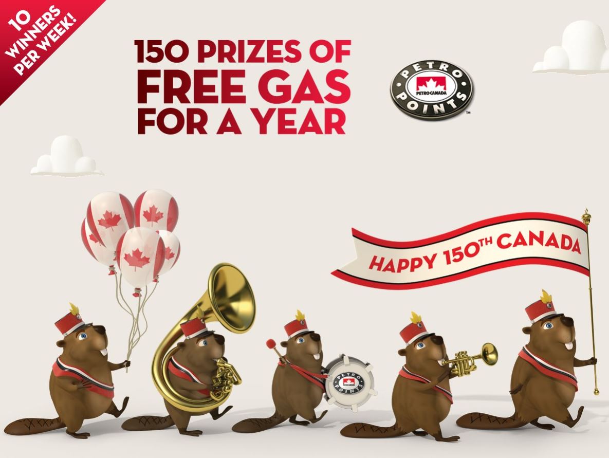 PetroCanada 150 Contest. Win one of 150 prizes of free gas for a year