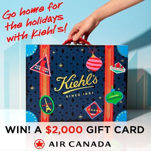 Kiehl’s Contest: Win a $2,000 gift card for Air Canada