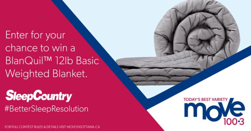 MOVE 100 and Sleep Country Contest Win a BlanQuil 12lb Basic Weighted Blanket Contests in Canada