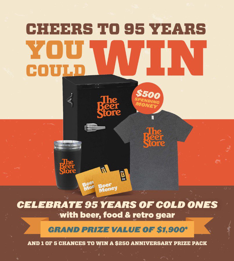 Beer Store 95th Anniversary Contest Win a 1,900 prize pack including