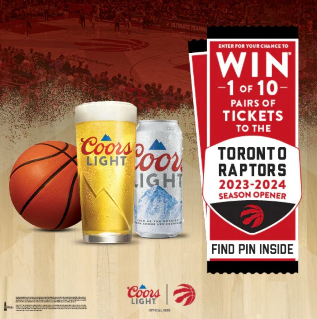 Coors Light Raptors Tickets Contest Enter your PIN and win Raptors