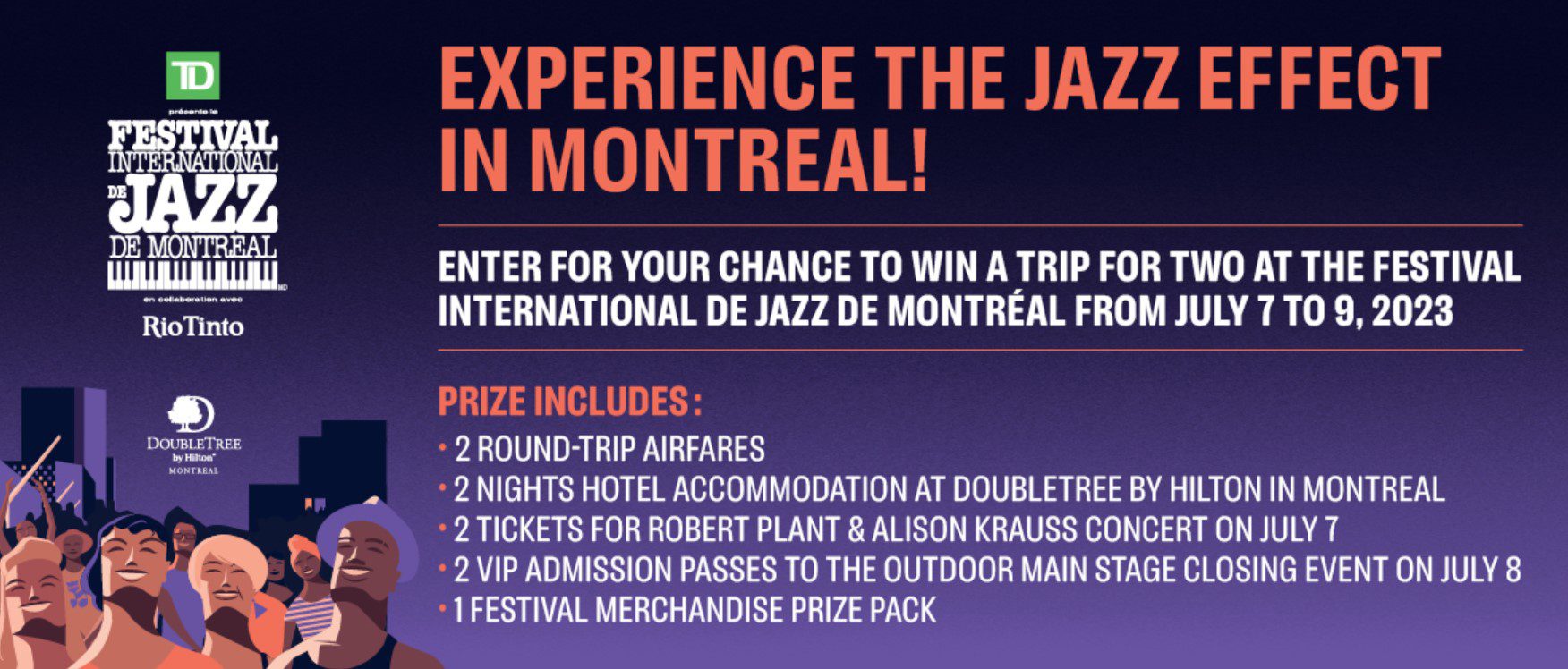 Win a trip for 2 to the Festival International de Jazz de Montreal