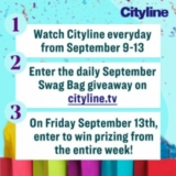 Cityline September Swag Bag Giveaway: Win the daily prize and weekly prize at cityline.tv