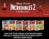 Quaker Chewy Incredibles 2 Contest: Win movie passes or 1 of 10 adventures at quakercontest.ca