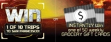 Sobeys and Doritos Jurassic World Contest: Enter your PIN and win 1 of 10 trips to San Francisco at doritoscontest.ca/exclusive
