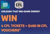Tackle Knee Pain Contest: Win 4 CFL tickets + $400 in CFL vouchers at kneepainrelief.ca/contest