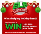Kraft Elf Stravaganza Contest: Win 1 of 5 $250 holiday service prize packs