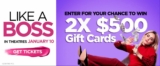 Landmark Cinemas Like a Boss Contest: Win a $500.00 pre-paid credit card + a $500 Landmark gift card