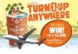 Country Style Turn Up Anywhere Contest 2019: Win 1 of 3 $2500 travel vouchers and more at winwithcs.com
