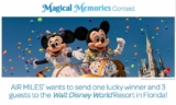 Air Miles Magical Memories Contest: Win a trip for 4 to the Walt Disney World Resort in Florida