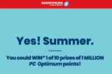 Shoppers Drug Mart Summer Contest 2019: Win 1 of 10 prizes of 1 million PC Optimum points at shoppersdrugmart.ca/summer