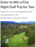 Westjet Magazine Contest: Win a Five Night Golf Trip for Two