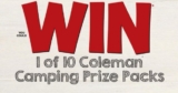 CO-OP Campbell’s Contest: Win 1 of 10 Coleman Camping Prize Packs at campbells.cooppromotions.com