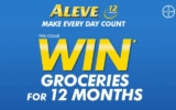 Aleve Contest: Win Groceries for 12 months at alevewingroceries.ca