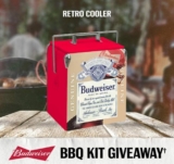Budweiser Giveaway: Win a BBQ Kit including a retro cooler, umbrella, hat, lawn game and 5-in-1 tool