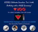 Bissell Canadian Tire Giveaway: Win a $1000 prize pack or 1 of 10 $100 Canadian Tire gift cards