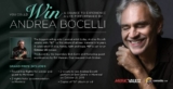 MusicVaultz Contest: Win a trip to see the performance of Andrea Bocelli in Montreal