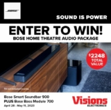 Win a $2,248 Bose Prize Pack from Visions Electronics