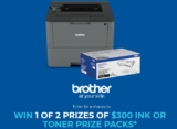 Brother Spring Contest: Win 1 of 2 prizes of $300 ink or toner prize packs