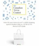 RBC Canadian Trivia Contest: Win a $1,000 Hudson’s Bay shopping spree and more at rbccanadiantriviacontest.ca