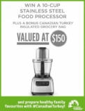 Canadian Turkey Contest: Win a 10-cup stainless steel food processor