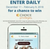 Choice Hotels Tap the App Sweepstakes. Win up to 400,000 points