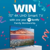 Win a 70″ 4K UHD Smart TV + a one year Spotify Family Membership from Dufresne Furniture