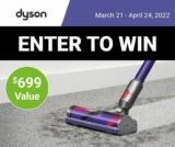 Win a Dyson V10 Animal Vacuum valued at $699 from Visions Electronics