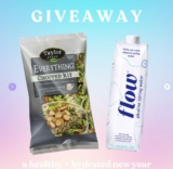 Win 1 of 3 prize packs including 2 cases of Flow Water + 3 months worth of Taylor Farms Chopped kit products