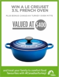 Canadian Turkey Contest: Win a 3.1L Le Creuset French Oven worth $400