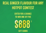 Canada Dry Hotpot Contest: Enter your UPC and win 1 of 5 $888 gift cards at canadadry.ca/hotpot
