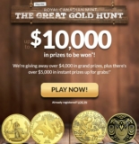 Royal Canadian Mint The Great Gold Hunt 2018: $10,000 in prizes to be won at thegreatgoldhunt.ca