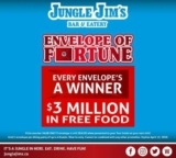 Jungle Jim’s Eatery Envelope of Fortune Contest 2020: Win a share of $3 million in free food
