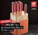 Zwilling Contest: Win a 6 Piece Knife Block Set valued at $375