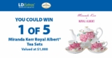 London Drugs Twinings Contest 2021: Win 1 of 5 Miranda Kerr Royal Albert Tea Sets valued at $1,000