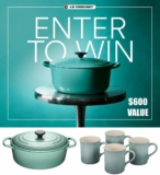 Le Creuset Spring Giveaway: Win $600 worth of Le Creuset Sage Cast Iron Cookware
