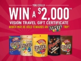 CO-OP M&Ms Promotion: Win a $2,000 Vision Travel gift certificate