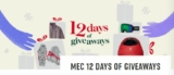 MEC 12 Days of Giveaways 2020: Win 1 of 12 prizes