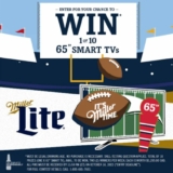 Miller Lite TV Contest 2022: Enter your PIN and win 1 of 10 65″ TVs at millerlitetvpromo.ca