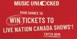Budweiser Music Unlocked Contest: Win tickets to Live Nation Canada Shows at musicunlocked.ca
