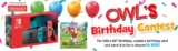 OWL’s 45th Birthday Contest: Win a Nintendo Switch Console and a Mario Golf game