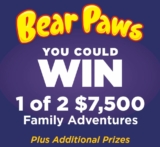 Dare Bear Paws Family Adventures Promotion 2020: Win 1 of 2 $7,500 family adventures and more at bearpawsfamilyadventures.ca