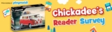 Chickadee Survey Contest: Win 1 of 2 Playmobil Volkswagen T1 Camping Bus playsets