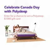 Polysleep Canada Day Contest: Win 1 of 5 Polysleep gift cards worth $1000 each