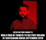 Win a pair of tickets to see Post Malone at Scotiabank Arena