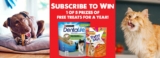 Purina Contest. Win 1 of 5 prizes of free treats for a year