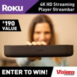 Win a Roku Streambar 4K from Visions Electronics