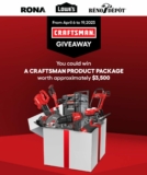 RONA and Lowe’s CRAFTSMAN Giveaway 2023: Win a prize pack worth $3,500