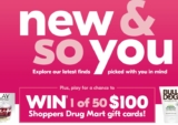 Pharmaprix and Shoppers Drug Mart New & So You Contest: Win 1 of 50 $100 gift cards at shoppersdrugmart.ca/new