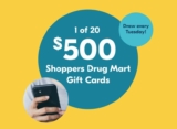 Shoppers Drug Mart Summer Contest 2022: Win 1 of 20 $500 gift cards